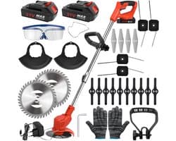 Accu-Grasmaaier – 1800W Borstelloze Motor, 1500 tpm, 15cm Snijbreedte, 2 Batterijen, Verstelbare Hoogte – Voor Thuis & Tuin