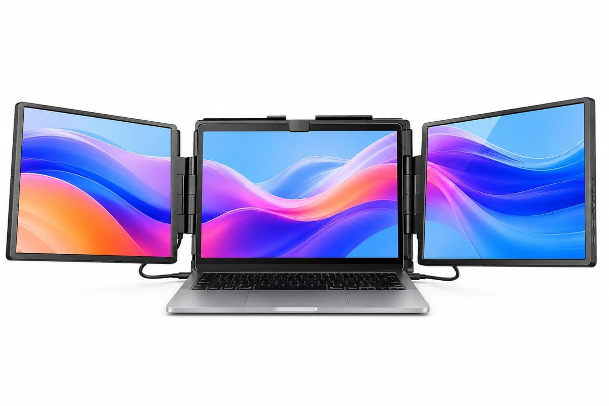 HomeGoodies - Portable monitor - Laptopschermen - Drievoudig beeldscherm - Past op 13-17 inch - Voor Mac, Windows Chrome - Universeel — afbeelding 1