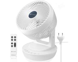 Tafelventilator stil – 3D luchtcirculator – Met afstandsbediening – Eco mode – 12 uur timer