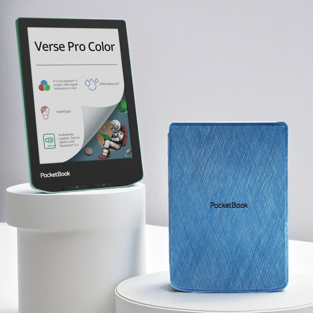 PocketBook Verse Pro Color e-reader Sage Glow – 6 inch – 16 GB – waterdicht + Blauw hoesje – voordeelbundel — afbeelding 1