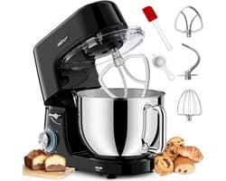 Keukenmachine - Mixer Kom - Deeg Kneden - Krachtige Motor - 7.2 Liter Kom - Zwart