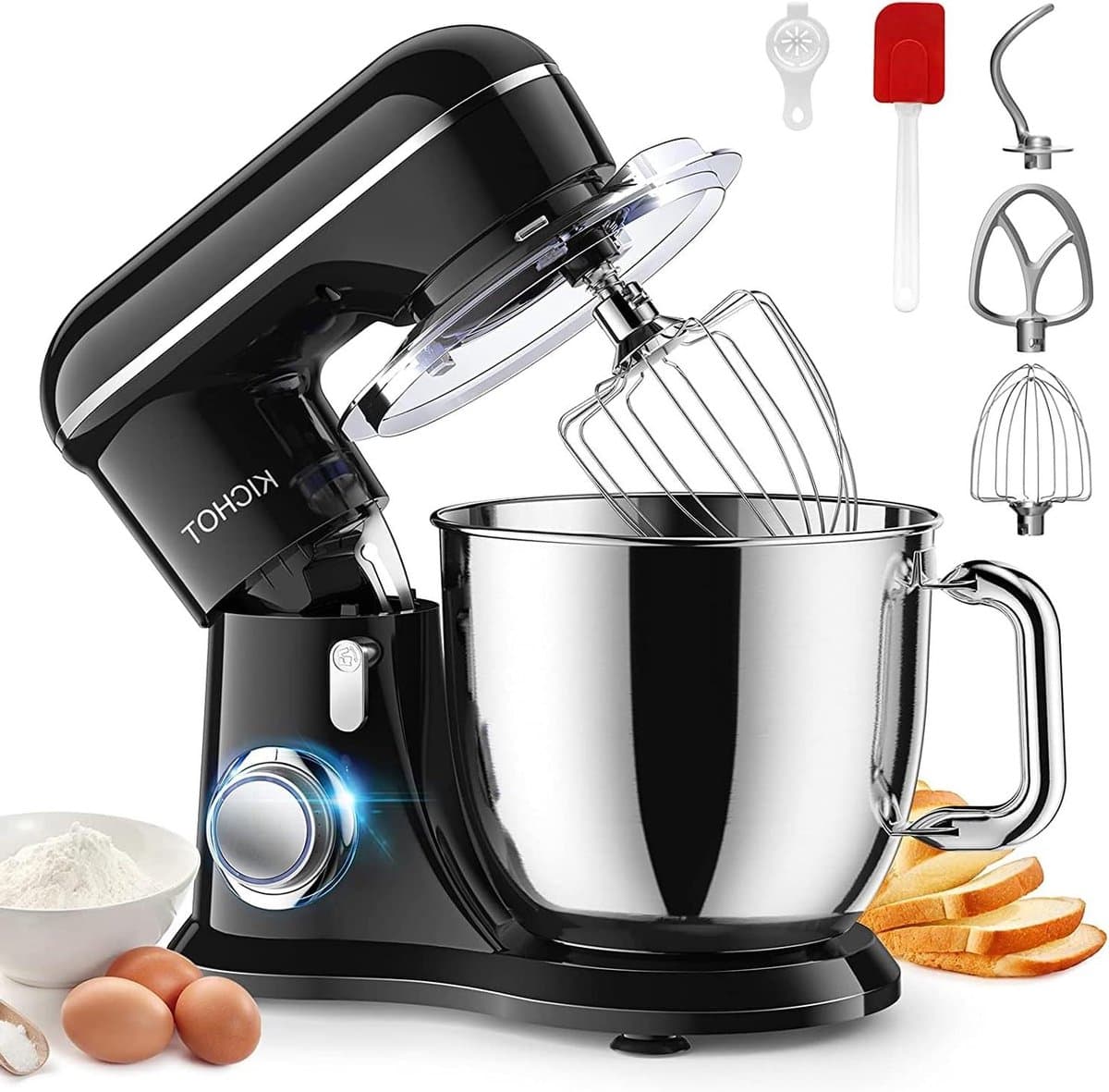 Voedselmixer - Keukenmachine - Bakken en Koken - Kantelbare Motorkop - 45L Kom - Zwart — afbeelding 1