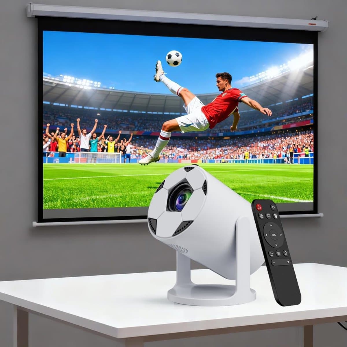 SnelShoppen - HY300 PRO Mini-Beamer 4K 1080P Ondersteuning - Draadloze Projector met Android 11, WiFi 6, Bluetooth 5.0, Airplay & Miracast - Draagbare — afbeelding 1