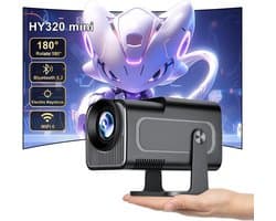 SnelShoppen - HY320 Mini Beamer, Full HD 1080p, Ondersteunt 4K, Draagbare Projector voor Thuisbioscoop, Wifi & Bluetooth, 180 Graden Draaibaar, Perfec