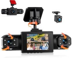 SnelShoppen - 4-Kanaals Auto Dashcam 360°, 1080p Full HD, Infrarood Nachtzicht, Loopopname, Parkeerassistentie, Expositiecorrectie
