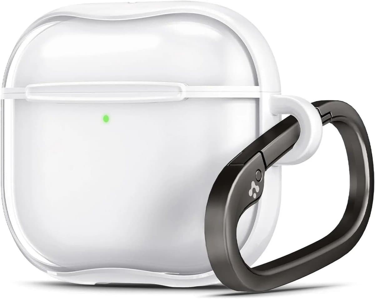Spigen Ultra Hybrid - Hoesje Geschikt voor Apple AirPods 4 - Transparant Wit — afbeelding 1