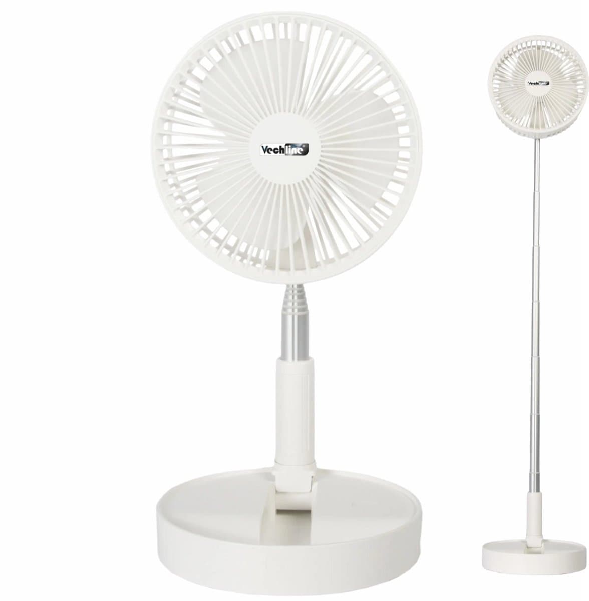 Vechline Ventilator - Oplaadbaar - 4 Ventilatiestanden - Stil - Voor Camping en Thuis — afbeelding 1
