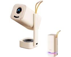 T1 Pro Mini-beamer, Dolby Audio en Turbo Sonic Bass, Smart beamer, Full HD 1080p, met HDR 10, wifi 6 en Bluetooth 5.4, ondersteunt 180° rotatie, autofocus en keystone, draagbare projector voor