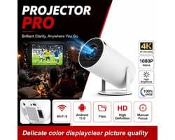 Sterrenvuur Mini Smart Projector - Beamer - Native 720P HD - 4K Decode - Android 11 met WiFi 6 & Auto Keystone