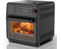SnelShoppen - Multifunctionele Airfryer-Oven 18L - 11-in-1 Heteluchtfriteuse met Twee Zones - 360° Heteluchtcirculatie - 1800W - Koken, Bakken, Stomen