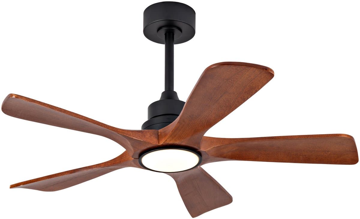 COVREO Plafondventilator met verlichting 42 inch, walnoot zwart, 6 snelheden — afbeelding 1
