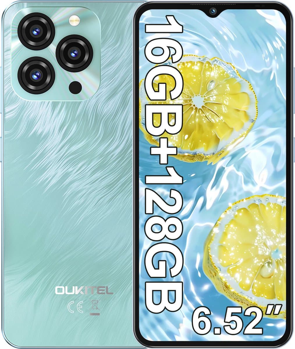 OUKITEL C3 Smartphone 4G-5000mAh-16GB RAM-128GB ROM-13MP camera-6,52" HD-Android 14-Dual 4G-OTG-GPS — afbeelding 1
