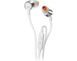 JBL Tune 210 - In-ear Oordopjes Bedraad - Oortjes met Microfoon - 3.5 mm Koptelefoon Aansluiting - Pure Bass Sound - Zilver