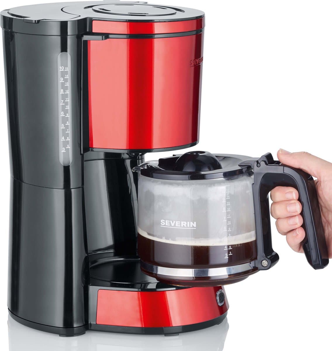 Severin KA 4817 Filter Koffiezetapparaat "Type", rood — afbeelding 1