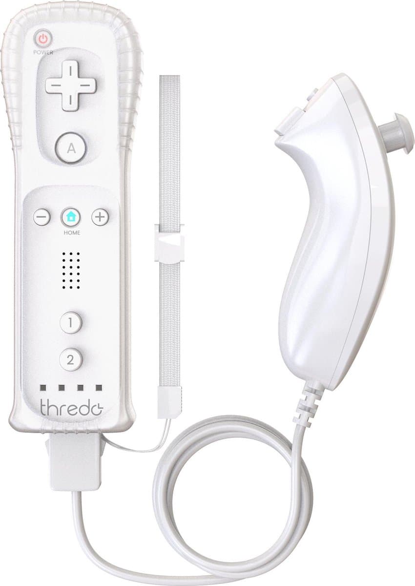 Thredo Remote Controller + Nunchuk voor Nintendo Wii / Wii U (Motion Plus) - Wit — afbeelding 1