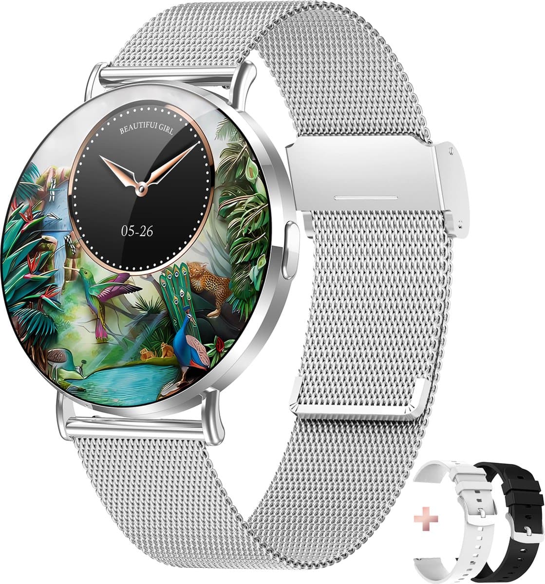 Bizoule Smartwatch Lunita - AMOLED - Zilver - 41mm - Horloge met Belfunctie - Stappenteller - Android en iOS — afbeelding 1