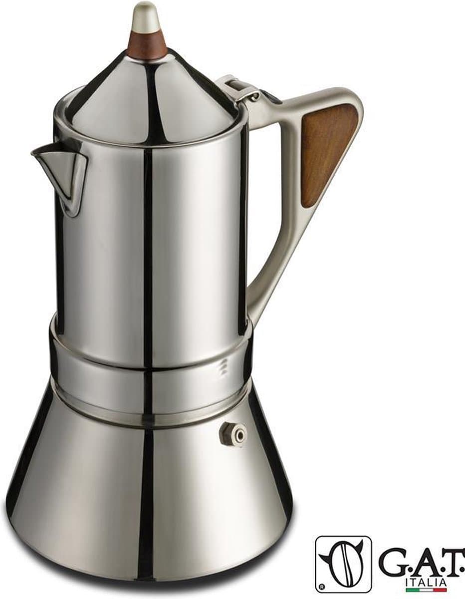G.A.T. Italia Regina RVS 4 kops - Percolator - 200ml - Inductie - Made in Italy — afbeelding 1