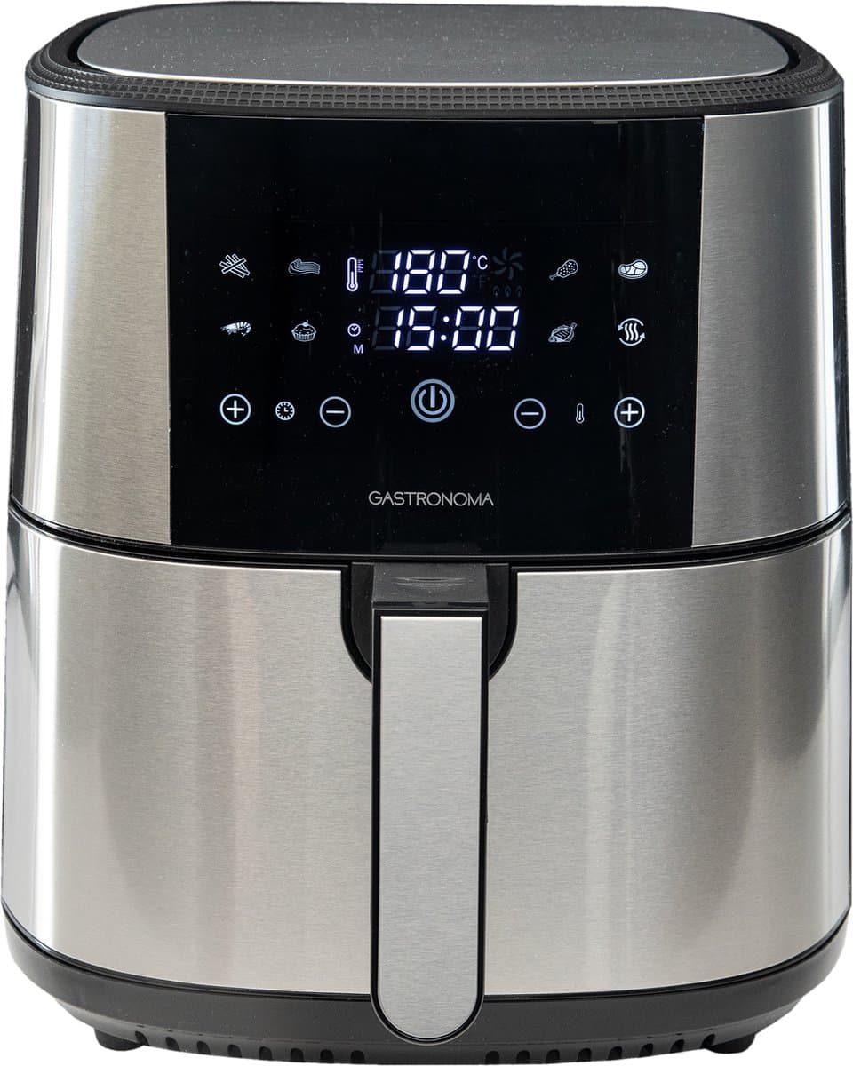 Gastronoma Heteluchtfriteuse - Airfryer 8L - Inclusief Accessoires - 18290007 - RVS/Zwart — afbeelding 1