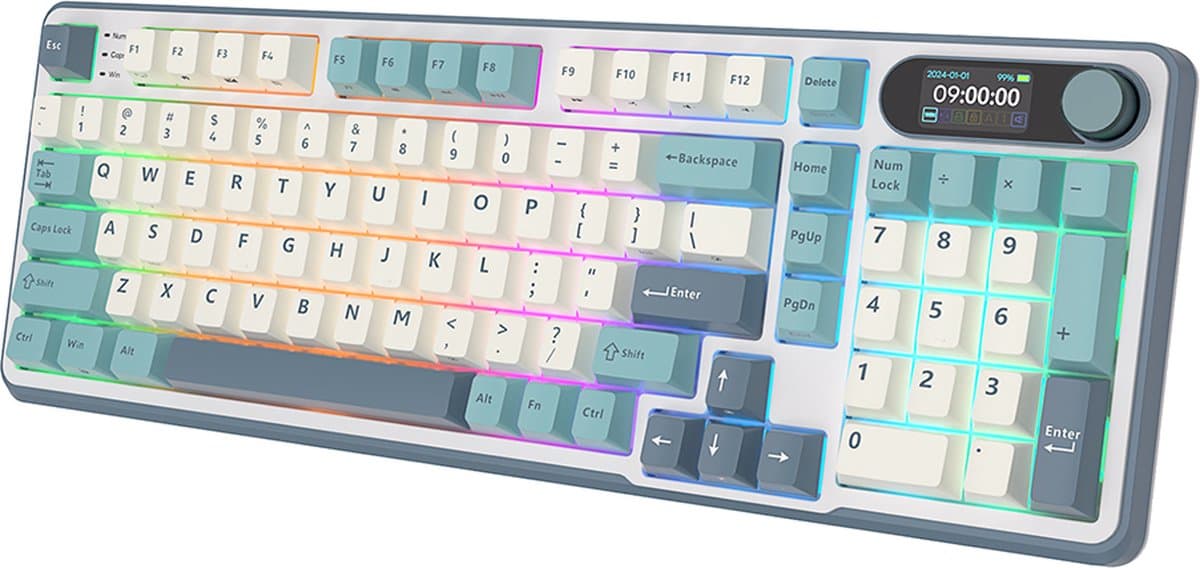 Royal Kludge RKS98 - Mechanisch Gaming Toetsenbord - Gaming Keyboard - Draadloos - RGB - Met LCD-scherm — afbeelding 1