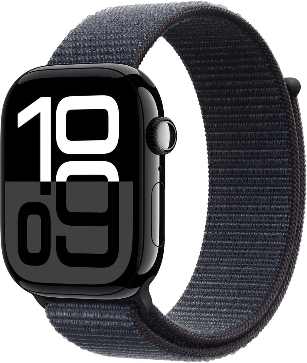 Apple Watch Series 10 - Wifi - 46mm - Zwarte Aluminium Case met Ink Geweven Sportbandje — afbeelding 1