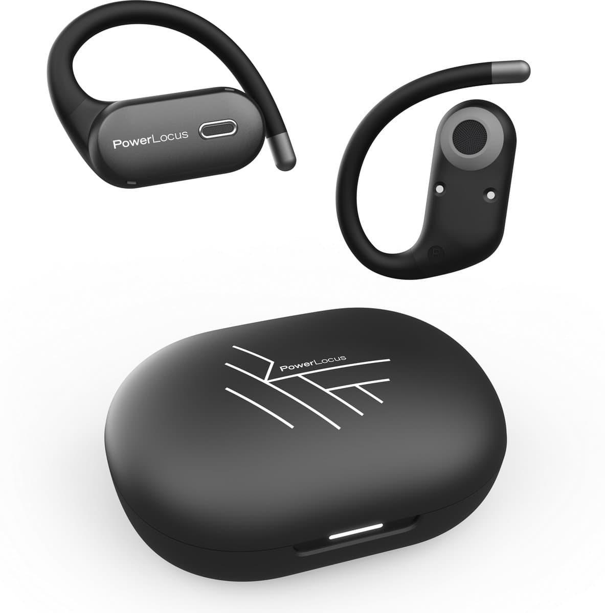 PowerLocus Move - Open-Ear Koptelefoon - Draadloze Oordopjes - Bluetooth 5.3 - Draadloze oortjes - Waterproof Sport Oortjes - Universeel - Zwart — afbeelding 1
