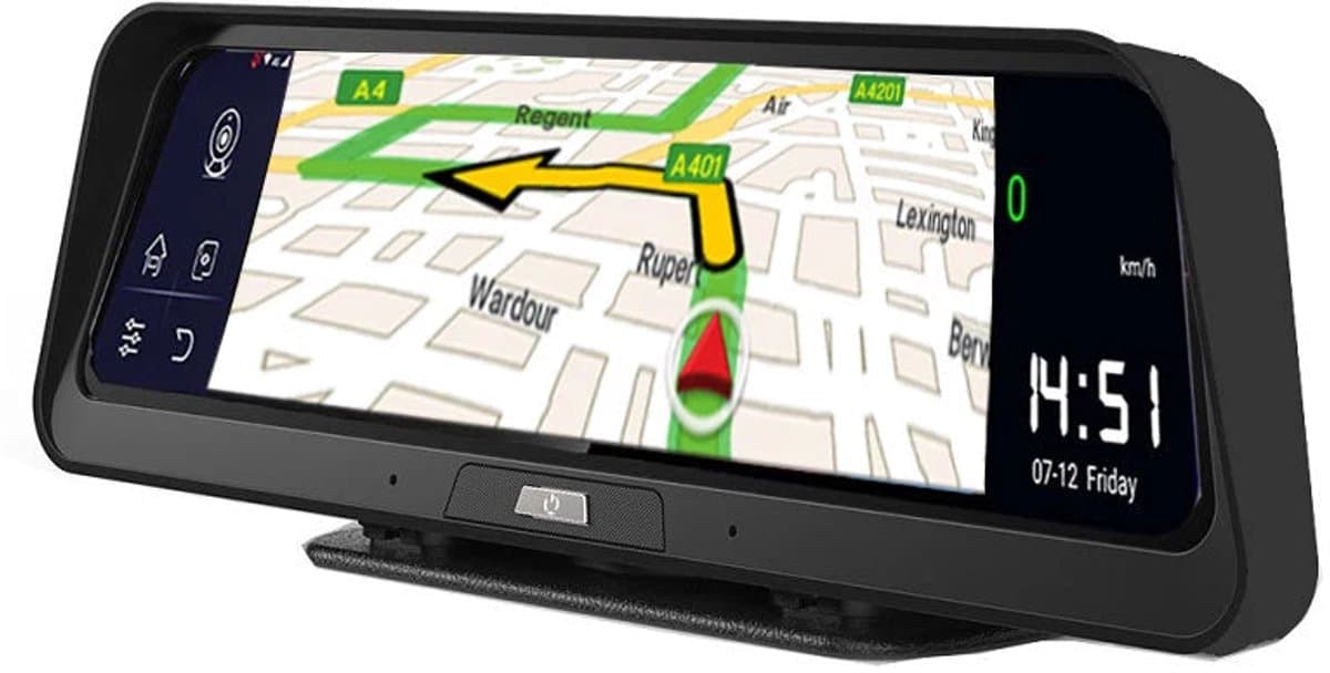 Dashcam voor Auto - 10” Android 8.1 Dashcam - IPS Touchscreen - ADAS Rijhulp - GPS Navigatie - WiFi - Dual Camera 1080P - Parkeermodus - G-Sensor - 4G 15m Camera aan de Achterkant - Zwart — afbeelding 1