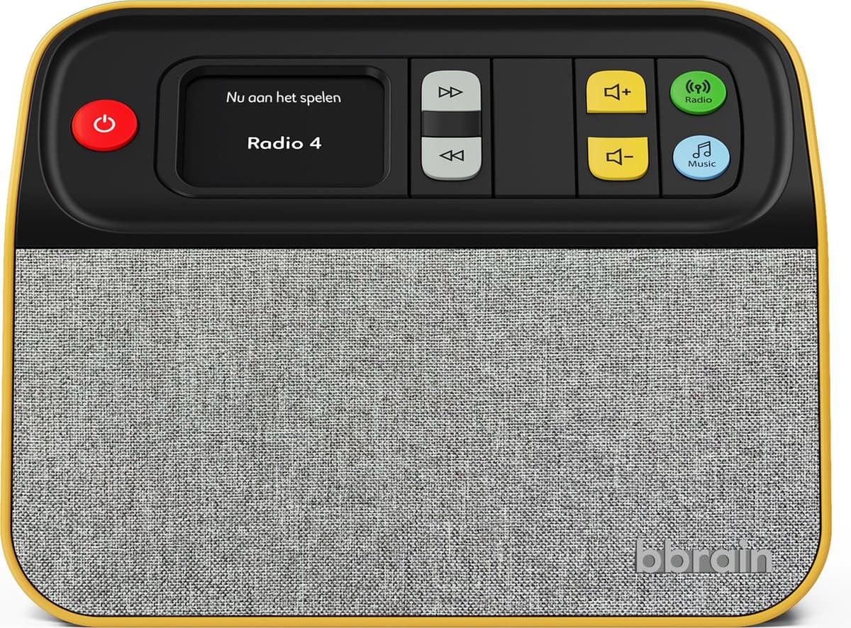 Dementie Radio - DAB+/FM/USB - Makkelijke Bediening - Geschikt als Senioren Radio - Aanpasbaar Bedieningspaneel tot 1 Knop - Geel — afbeelding 1