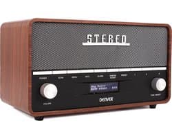 Denver DAB Radio XL - Retro Radio - Bluetooth - DAB+/ FM - Batterijen & Netstroom - DAB36