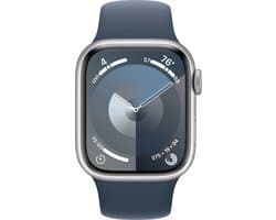 Apple Watch Series 9 - 41 mm - Silver Aluminium Case with Storm Blue Sport Band - M/L