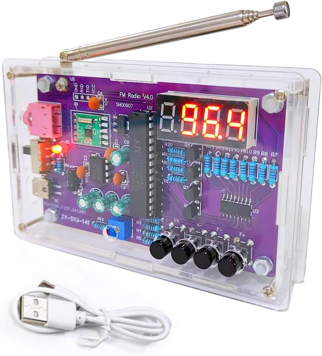FM-radiokit - Elektronische FM-radiokit - doe-het-zelf radio-set - radio - om zelf te solderen - solderen praktijkkit - Complete Doe-Het-Zelf Bouwpakket voor FM-Radio Enthousiastelingen(met behuizing) — afbeelding 1
