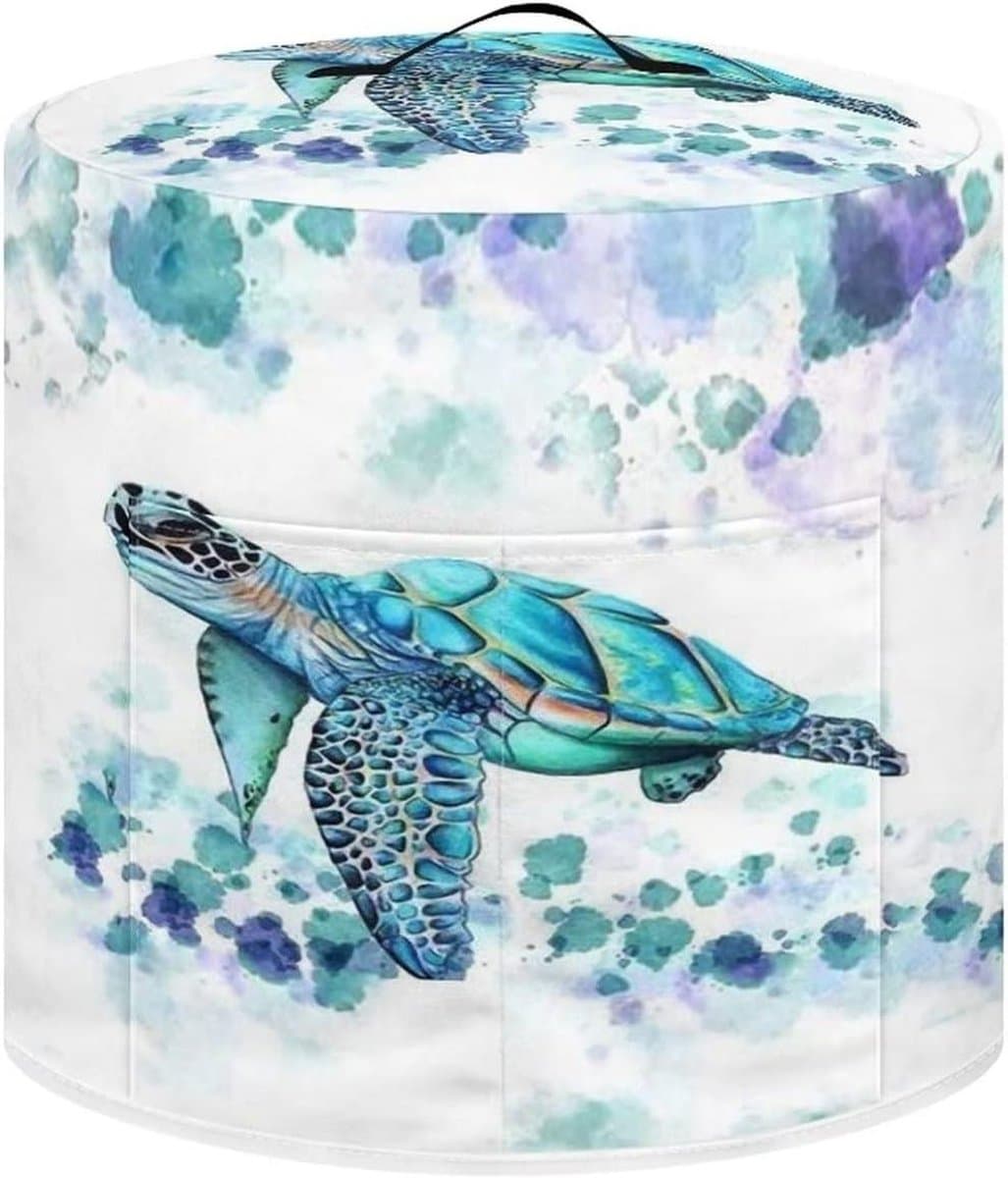 Apparaat Beschermhoes - Keukenmachine Cover - Apparaten Schoon Houden - Met Voorvak - Universele Maten - Zeeschildpad Blauw — afbeelding 1