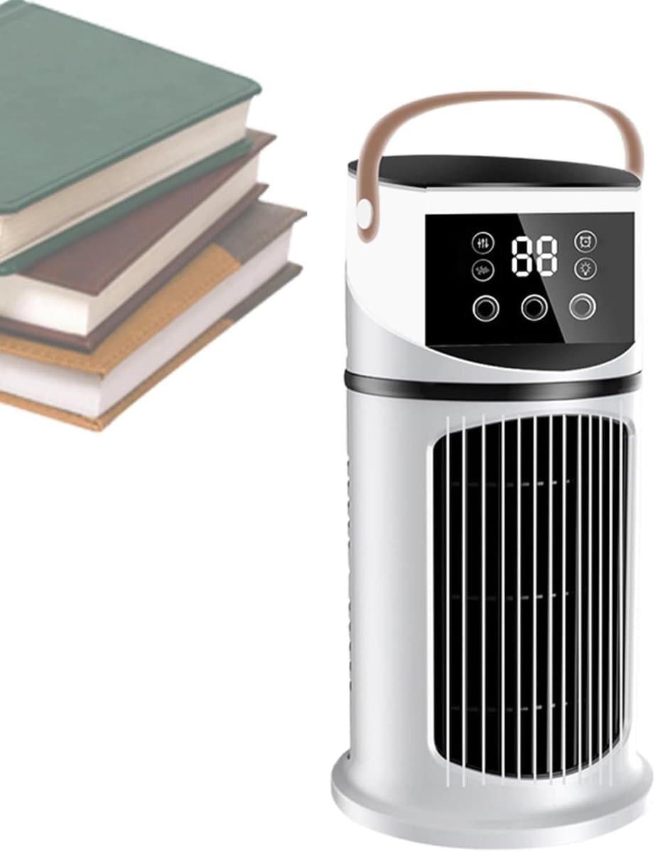 Draagbare airconditioningsventilator, luchtreiniger met ledlicht en 9 snelheden voor studie, slapen, vergaderingen en lezen — afbeelding 1