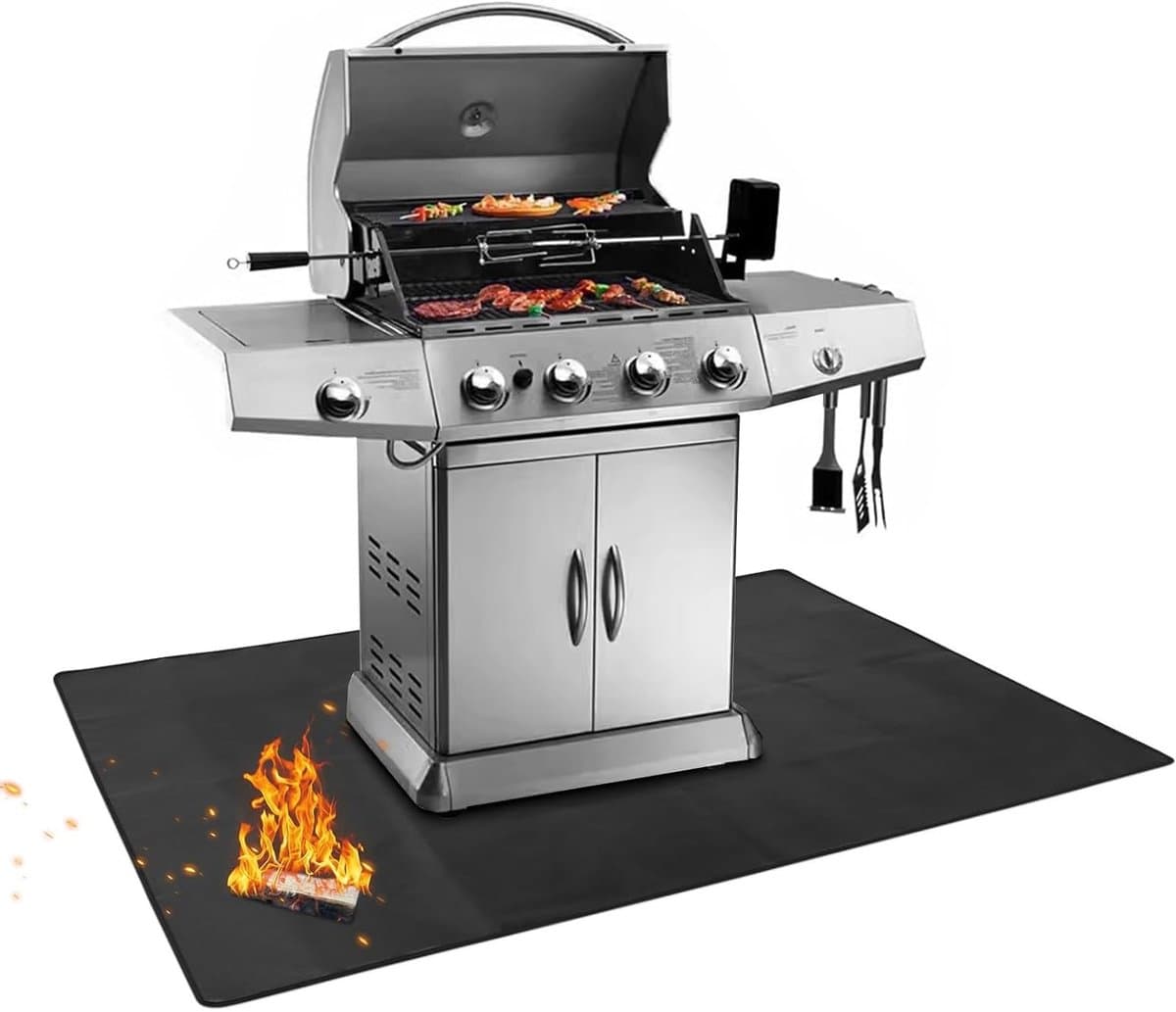 Grote hittebestendige mat voor barbecue en grill, waterdicht, ideaal voor vuurfestivals en bescherming tegen olie en vlammen — afbeelding 1