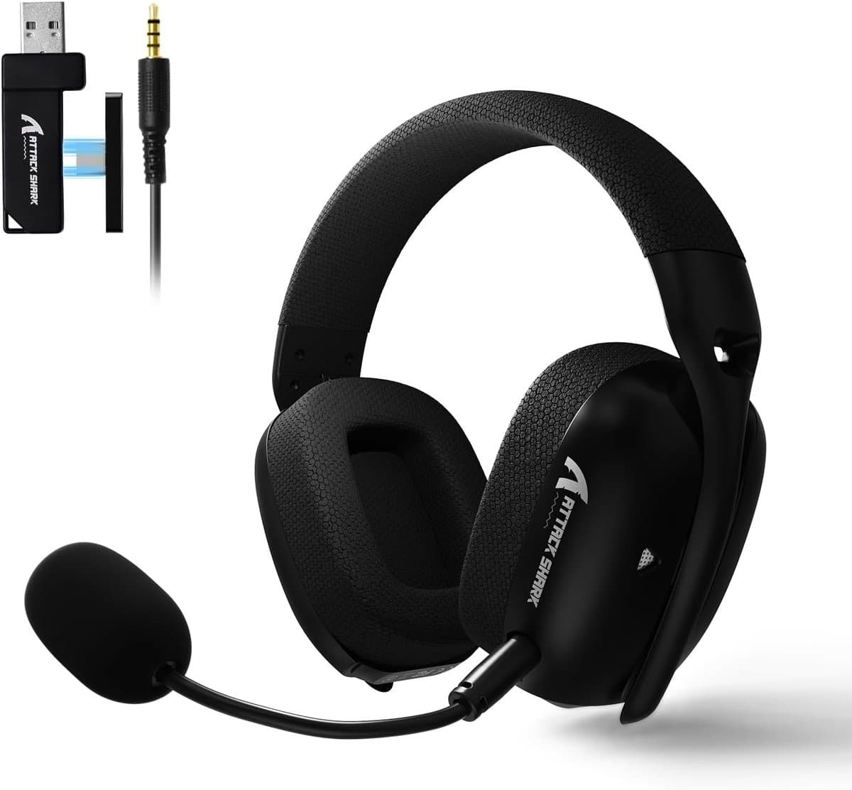 Attack Shark L80 PRO - Gaming Headset - Draadloos - 7.1 Surround Sound - Tri-Mode (2.4G/BT/3.5mm) - Dubbele Microfoon - 40mm Driver - Ultralicht 203g - PC/PS5/Xbox/Switch - Zwart — afbeelding 1