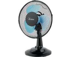 Tafelventilator 23 cm – Stil 49 dB – Oscillerend – 2 snelheden – zwart/turquoise
