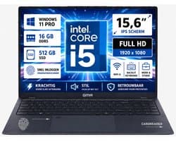 GMR Laptop 15.6 Inch Full HD IPS | Intel Core i5 | 16GB DDR5 RAM | 512GB SSD | Windows 11 Pro | Zakelijke Laptop | Studenten Laptop | Werk Laptop | Thuiswerk Laptop | Office Laptop | Notebook