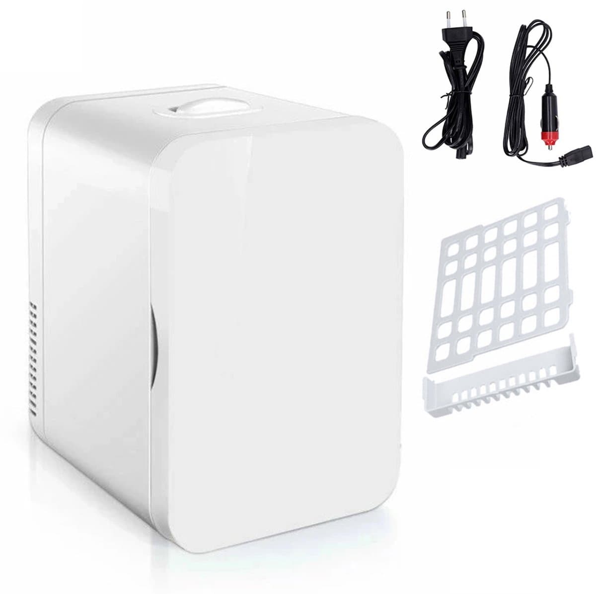 Autokoelkast – Schoonheidskoelkast – Geschikt voor auto's/campers/vrachtwagens – ABS-paneel – Ivoorwit – 6 liter, geschikt voor thuis en in de auto — afbeelding 1