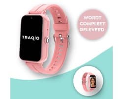 Traqio TRQ11 - GPS horloge kinderen - gps horloge kind - kinderhorloge bellen - veilig buiten spelen horloge kind - kinderhorloge met gps - kinderhorloge - Kinder smartwatch GPS - GPS horloge school - Roze
