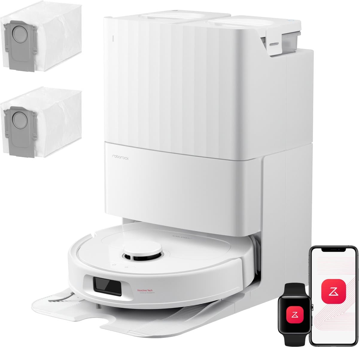 Roborock Qrevo S Pro Set-Robotstofzuiger–Alles-in-één multifunctioneel dockingstation–18500 Pa zuigkracht–Antiklitsysteem-Reactive Tech Obstakelvermijding-Intensieve tapijtreiniging 10 mm Dweilverhoging–Twee roterende dweilpads–Roborock app controle — afbeelding 1