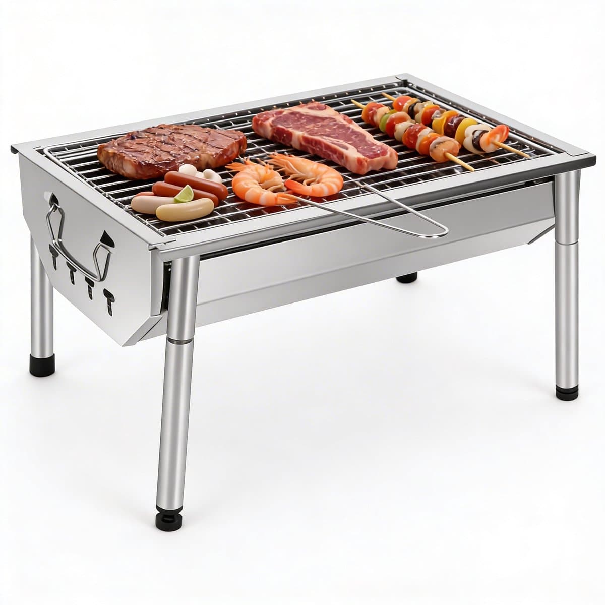 Mini BBQ Houtskool Draagbaar & Compact voor Picknick en Camping – Barbecue Houtskool Stevig Design met Uitneembare Grillplaat – Camping barbecue Praktisch & Snel te Gebruiken | Ideaal voor Buiten, Tuin & Onderweg — afbeelding 1