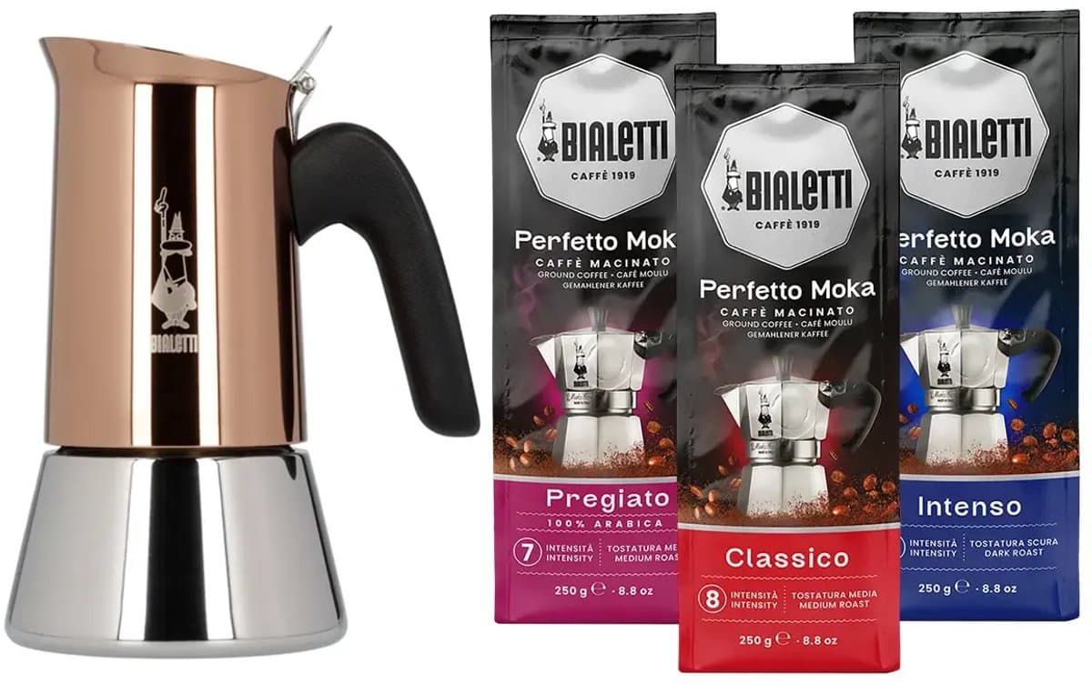 Bialetti Venus Copper Percolator 2 kops + Bialetti koffiepakket 3 x 250gr — afbeelding 1