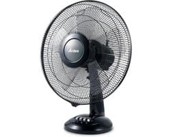 Tafelventilator Zwart 40 cm met 5 Bladen en 3 Snelheden
