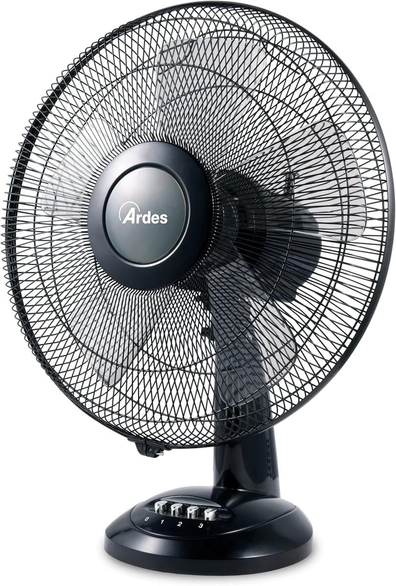 Tafelventilator Zwart 40 cm met 5 Bladen en 3 Snelheden — afbeelding 1