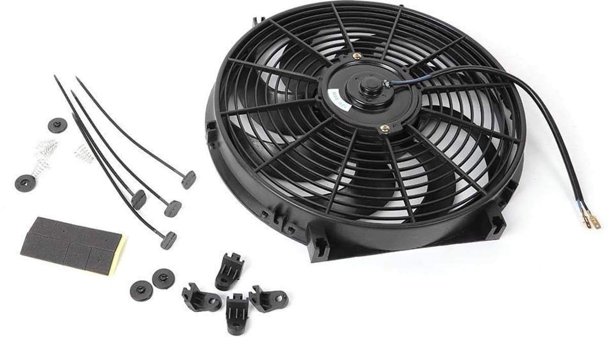 Jhubersproducts - Radiateurventilator - Elektrische ventilator - Slank ontwerp - 14 inch - Hoog rendement - Koeling motorcompartiment - Geschikt voor — afbeelding 1