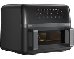 Heteluchtfriteuse - Airfryer Oven - Twee Gerechten Tegelijk - Dubbele Zone Koken - 9 Liter Capaciteit - Zwart