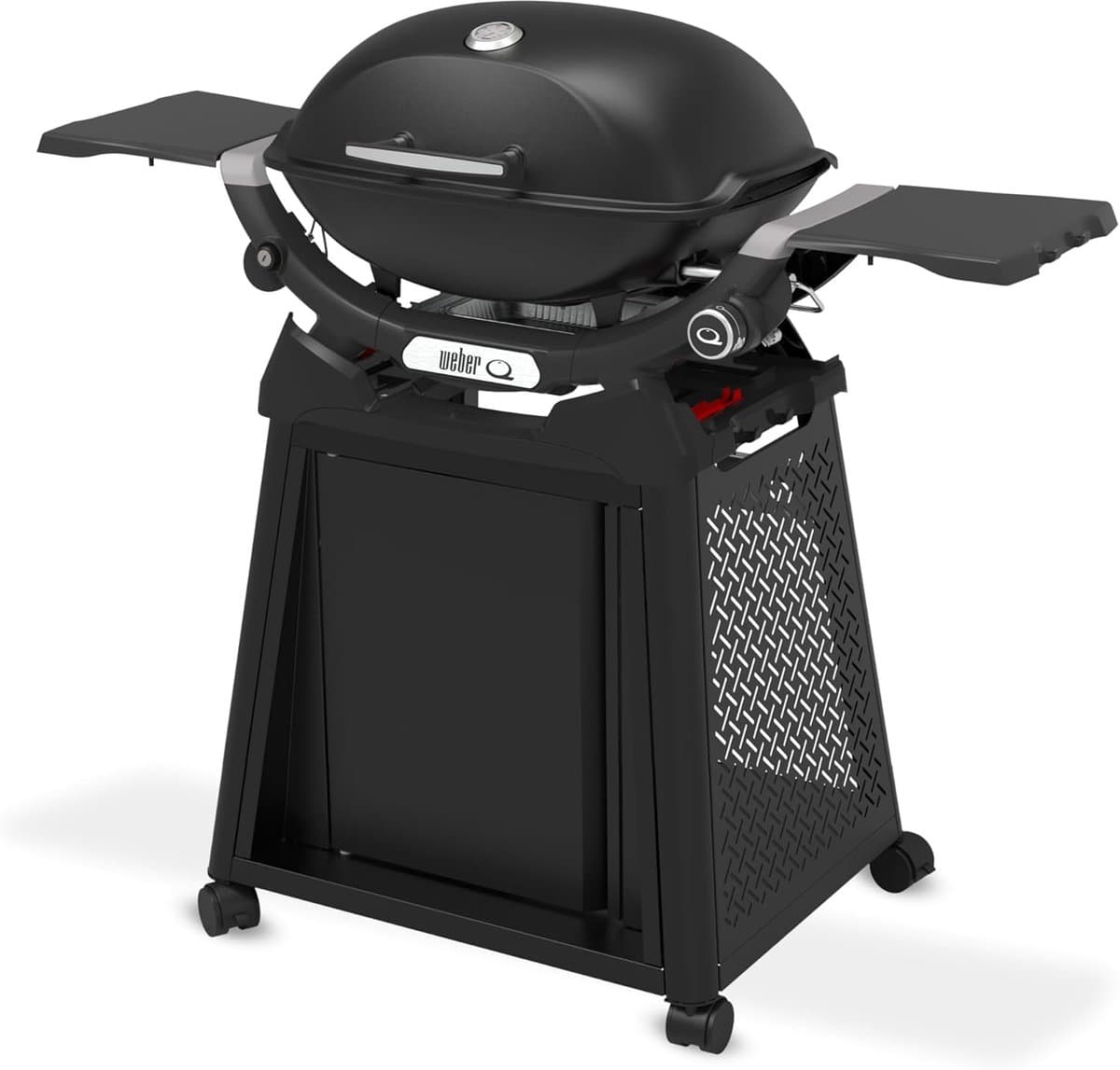 Gasbarbecue met onderstel 100x100x100 cm – 4,11 kW gietijzeren grillrooster – 1 brander – 2065 cm² kookoppervlak – vrijstaand buiten BBQ grill met deksel en wielen – HomebyNicole — afbeelding 1