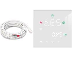 Slimme Wifi Thermostaat - Digitale Verwarming - Vloerverwarming Regelen - App en Spraakbesturing - 16 Ampere - Wit