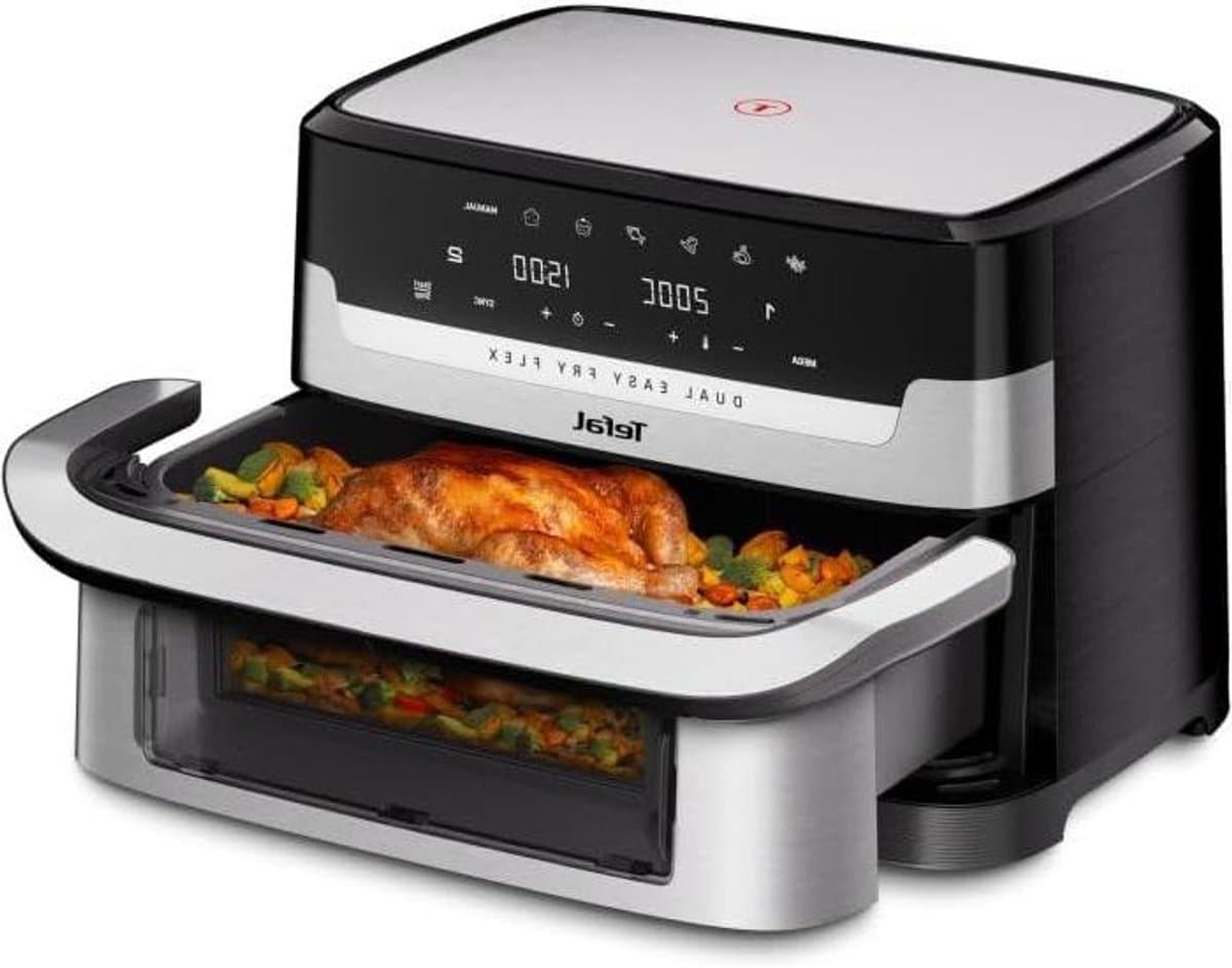 Heteluchtfriteuse - Airfryer - Grote maaltijden bereiden - Dubbele zone of GiantZone - 9 Liter - Zwart — afbeelding 1