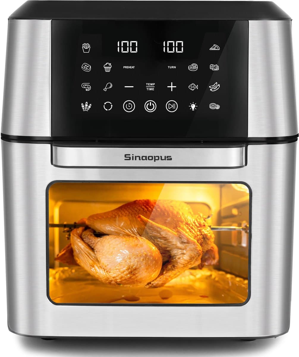 Sinaopus XXL Airfryer & Mini Oven in één – 12L Extra Grote Capaciteit – Inclusief 4 Accessoires – 12 Voorgeprogrammeerde Functies – LED Display – Makkelijk te Reinigen — afbeelding 1