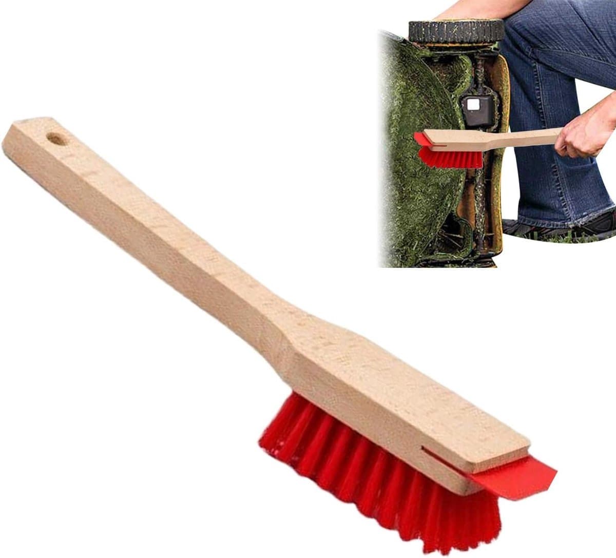 Grasmaaier Schraper - Onderhoudsborstel - Gazon Onderhoud - Ergonomisch Ontwerp - 405 cm - Hout — afbeelding 1